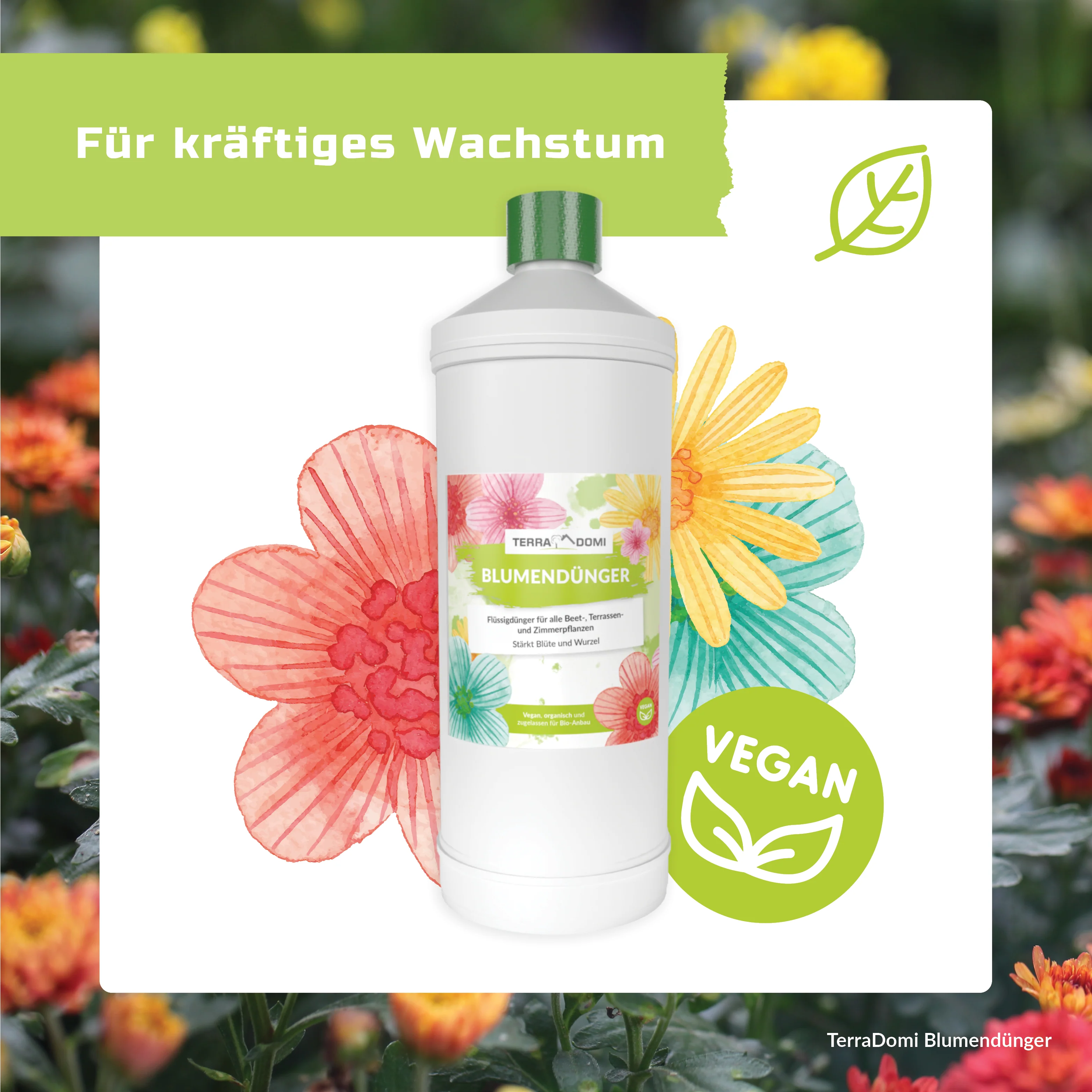 TerraDomi Blumendünger 1 Liter Flüssigdünger Konzentrat - Image 4